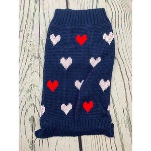 Dog Sweater Knitwear Turtleneck Winter Warm Puppy Clothing, Heart Pullover Pet